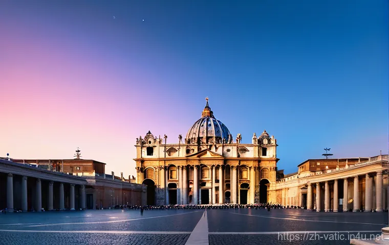 바티칸 시국 내 사진 촬영 규칙 - **St. Peter's Square at Dawn:** A breathtaking wide-angle shot of St. Peter's Square during the earl...