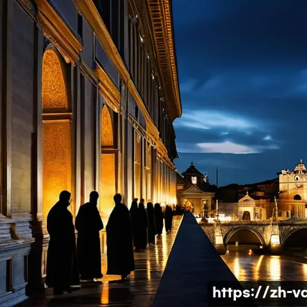 바티칸 시국과 UFO - **Prompt:** A majestic, wide-angle shot of the Vatican City at dusk, showcasing St. Peter's Basilica...