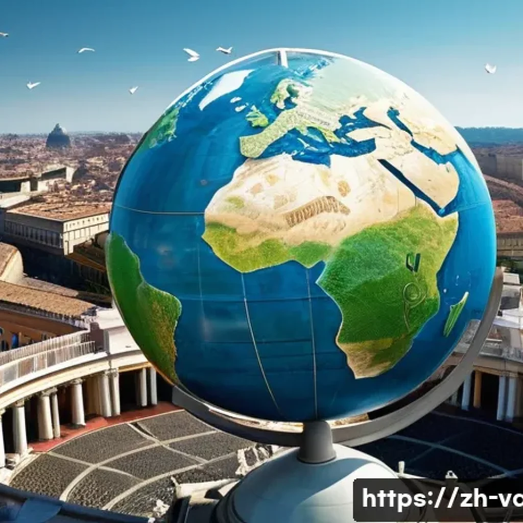 바티칸 시국의 정치적 영향력 - **Prompt 1: Global Moral Compass**
    A panoramic, high-angle shot showcasing a stylized globe, sof...